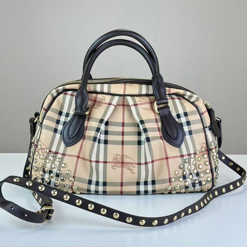 Burberry Signature Logo Shoulder Bag Crossbody With Stud